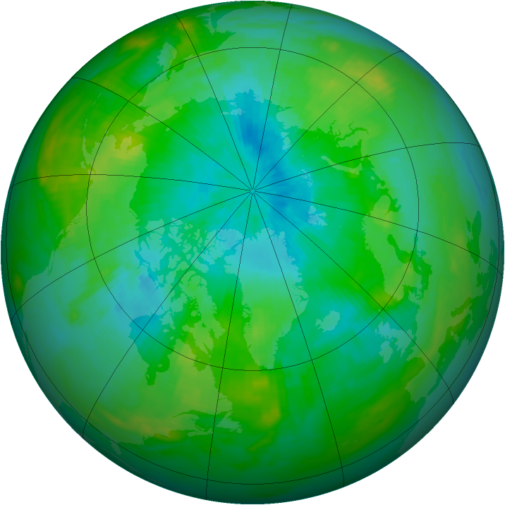 Arctic ozone map for 12 August 1983